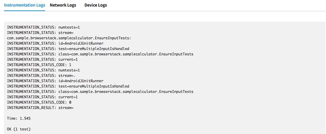Instruments logs