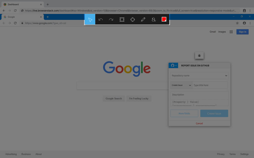 GitHub Integration Report a Bug Step 2